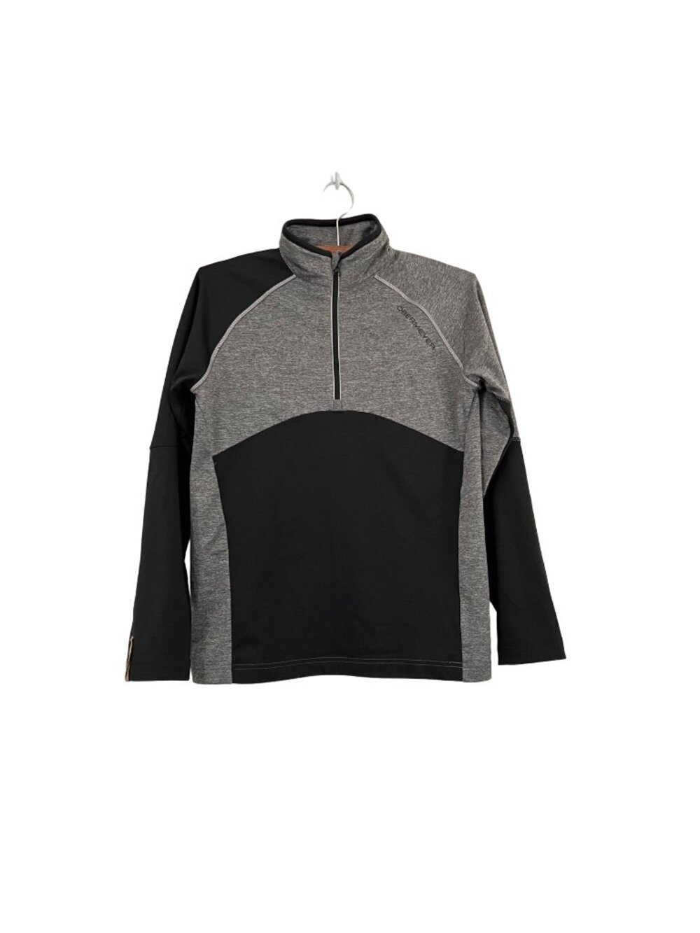 Obermeyer Youth Black Gray 1/4 Zip Fitted Pullover Sweater Size XLarge